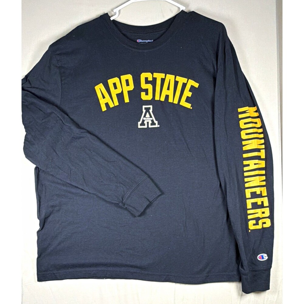 Champion Appalachian State Mountaineers Long Sleeve Shirt 2XL Navy NCAA